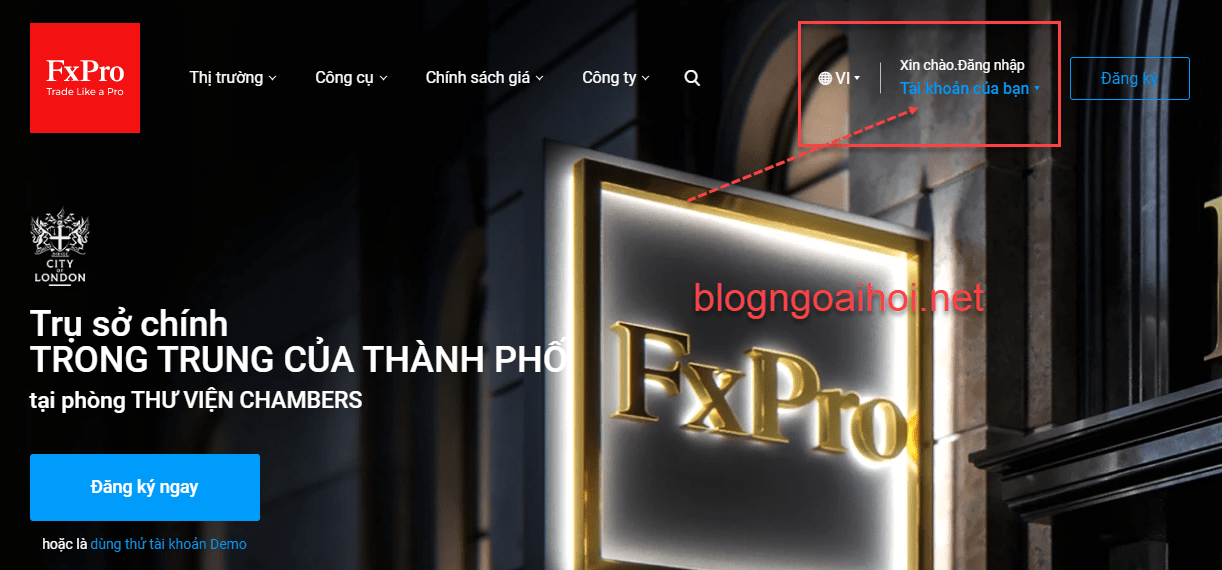 Chuyển tài khoản Fxpro về link IB blog ngoại hối