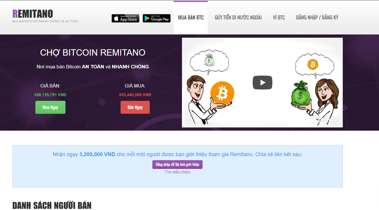 HƯỚNG DẪN ĐĂNG KÝ VÍ REMITANO GIAO DỊCH BITCOIN/ETH