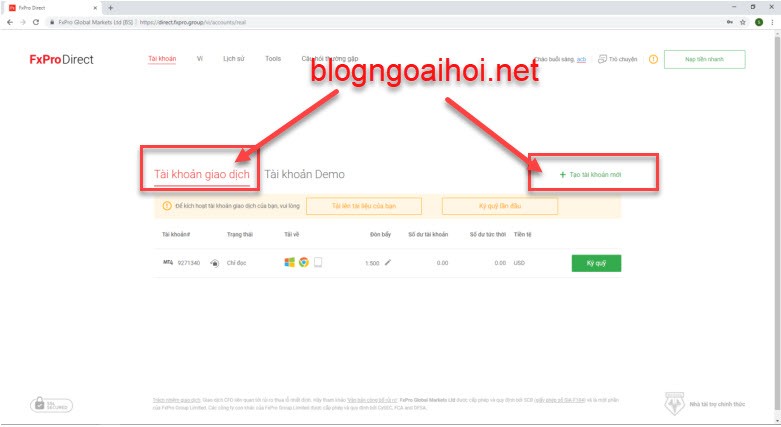 tao tai khoan real fxpro 2019