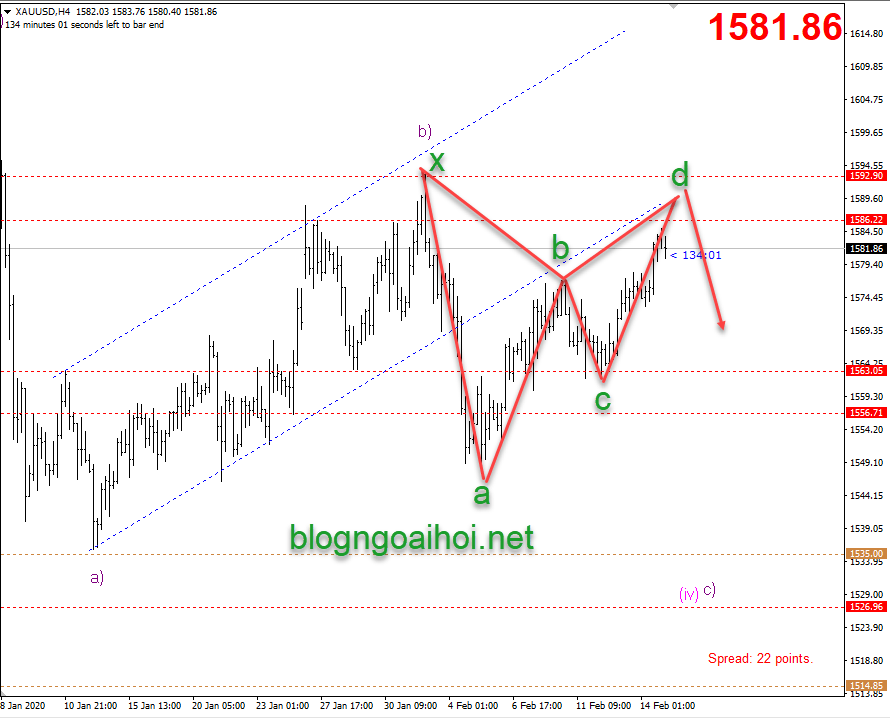 Phân tích Vàng 17/2-Harmonic giảm