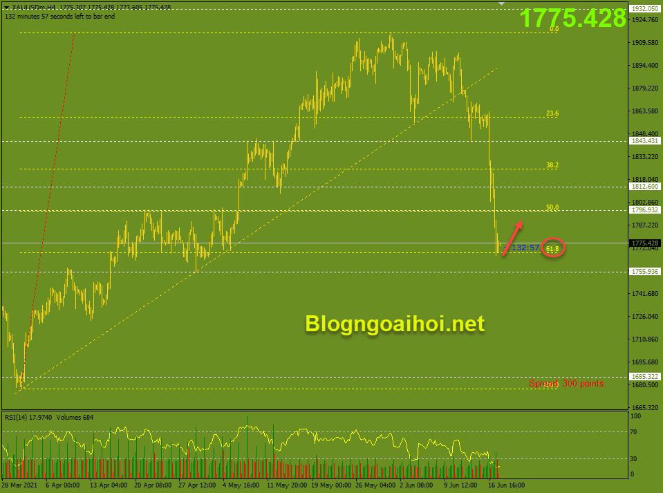 Vàng 18/6-Fib 61.8%