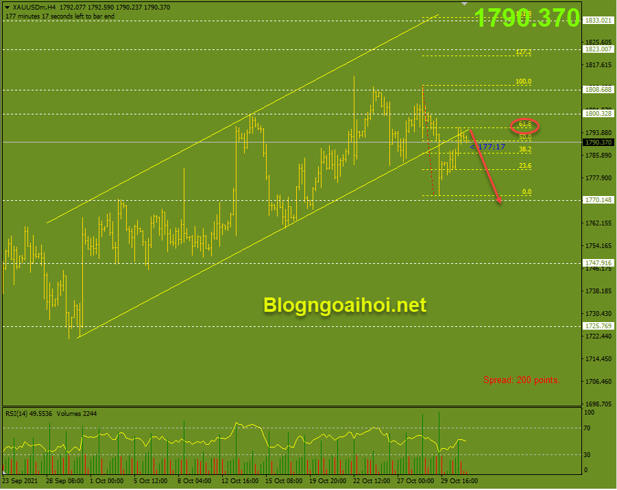 Vàng 2/11- Fib 61.8%