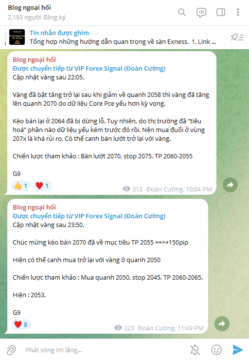 telegram vàng 22/12