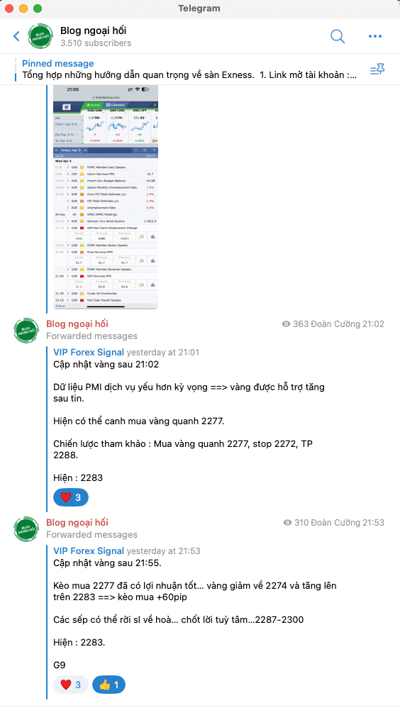 telegram vàng 3/4