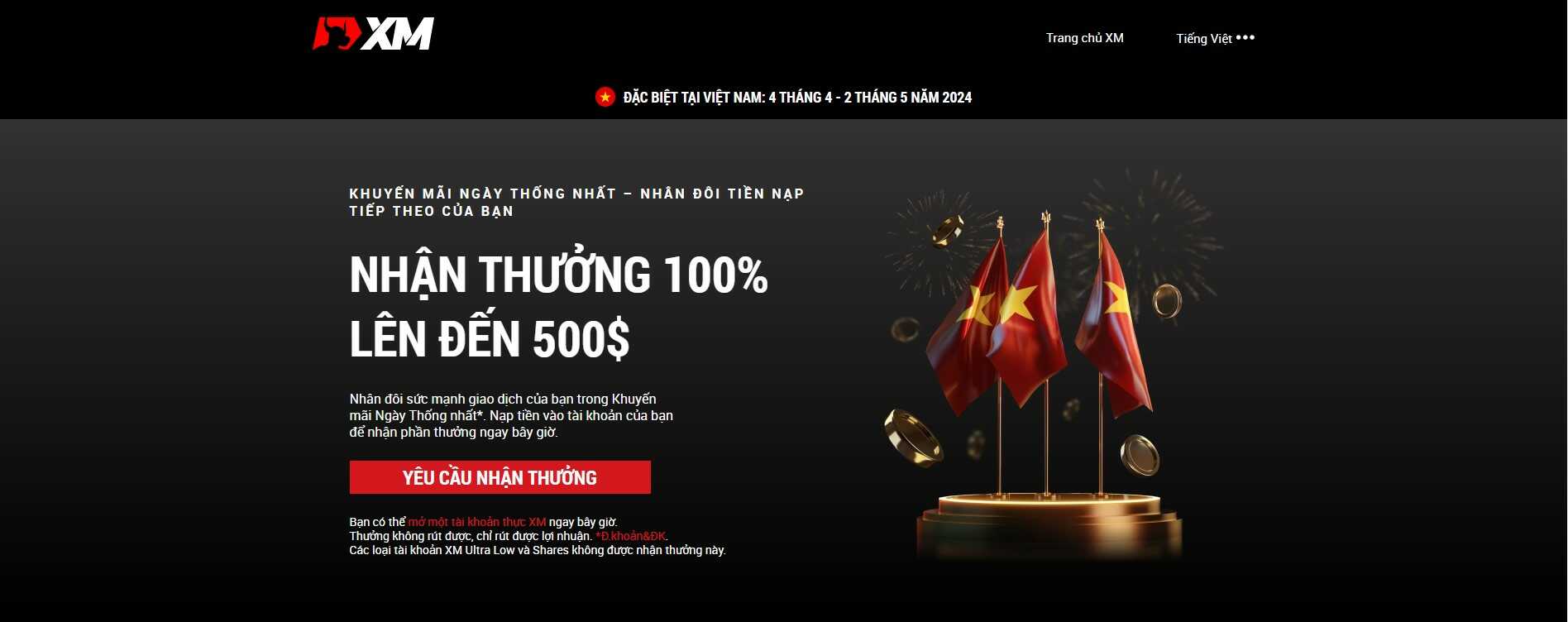 Thưởng nạp tiền XM