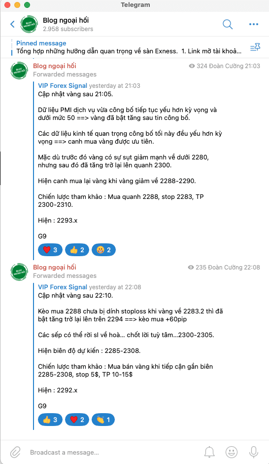 telegram vàng