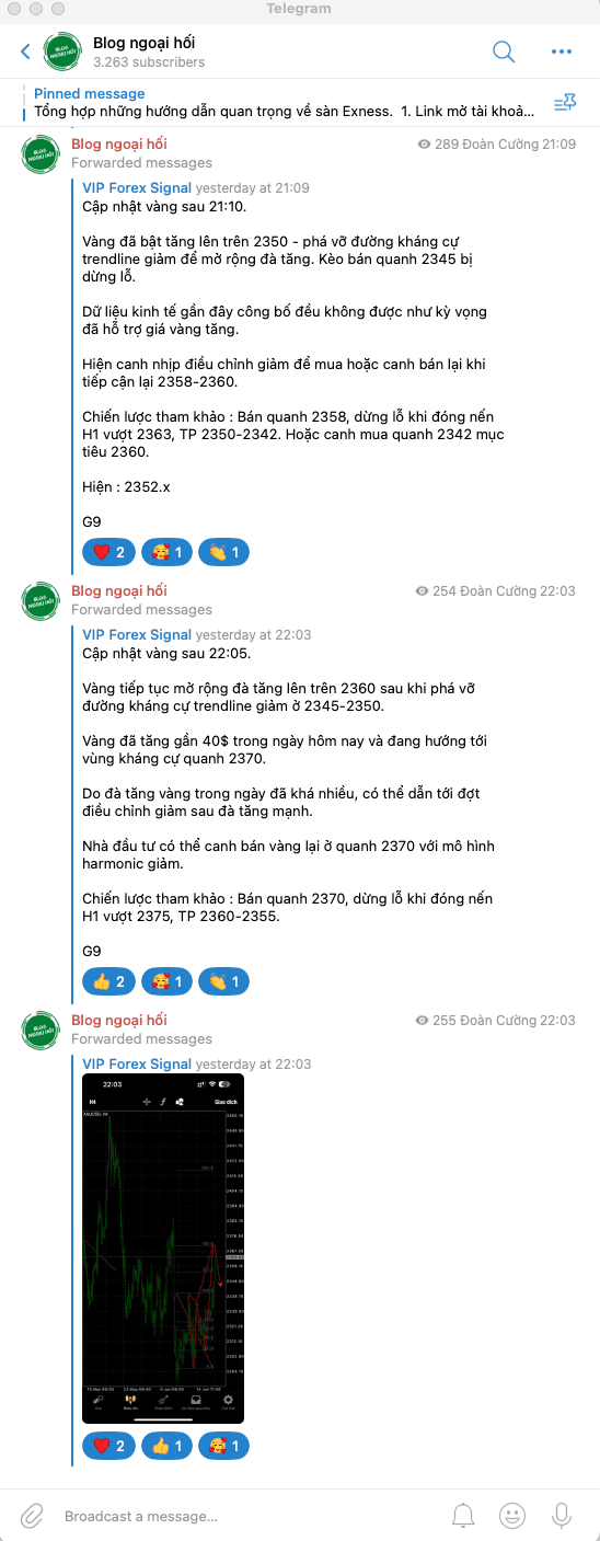 telegram vàng 20/6