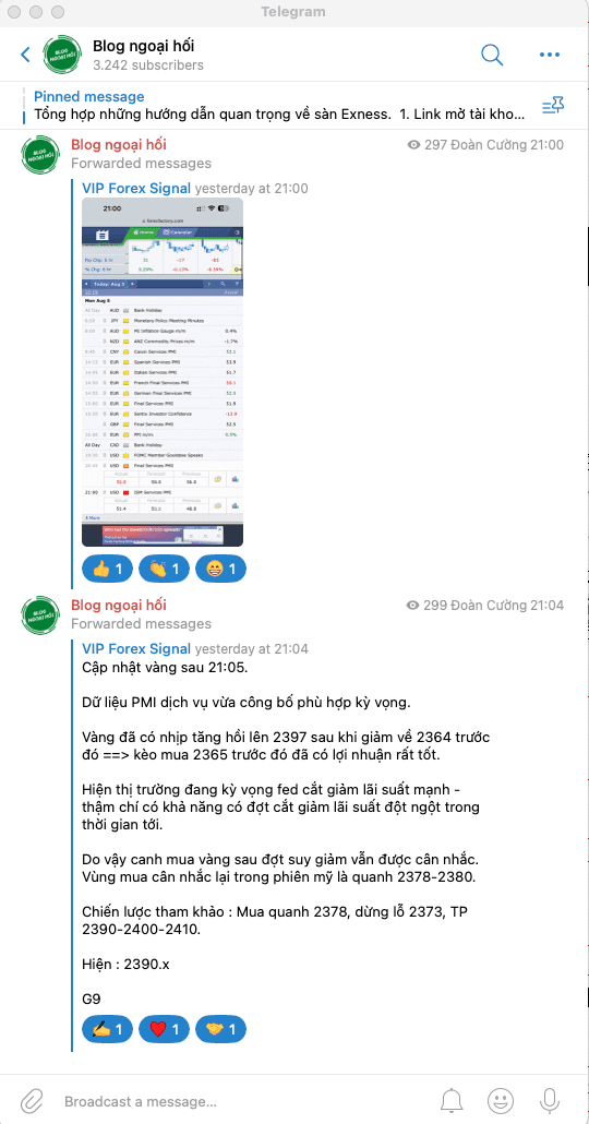 telegram vàng 5/8-6